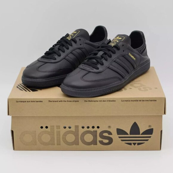 Adidas Samba Decon Leather 'Black Gold Metallic' Men's "MULTIPLE SIZE" - Picture 1 of 5